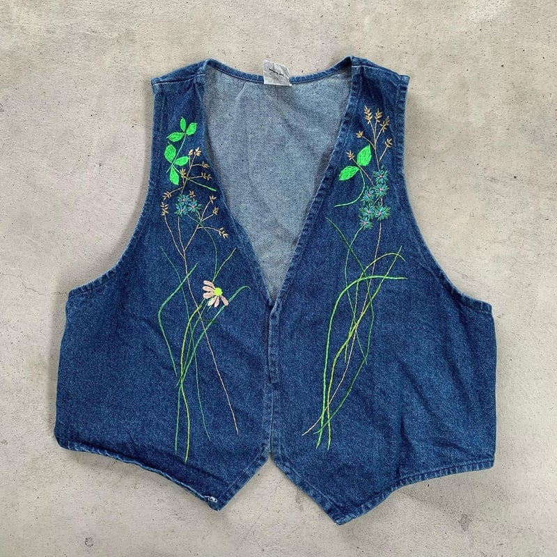 手刺繍デニムベスト | CUSTOM FEVER 手刺繍デニムベスト | CUSTOM FEVER