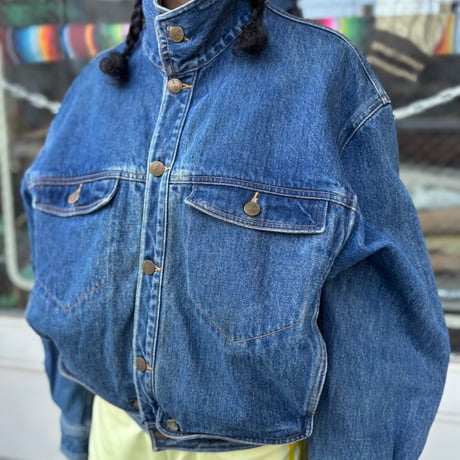MARITHE FRANCOIS GIRBAUD 短丈ハイネックデニムジャケット