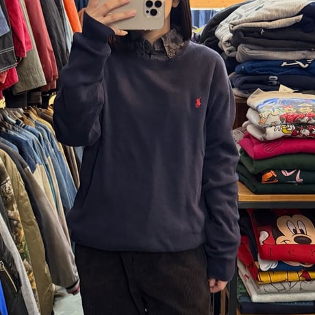 90s POLO 薄手コットンニット