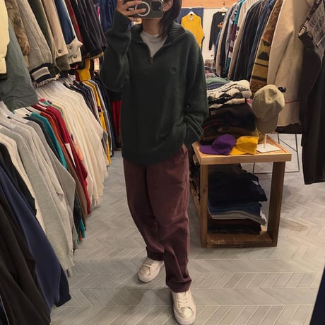 CHAPS ハーフジップコットンニット