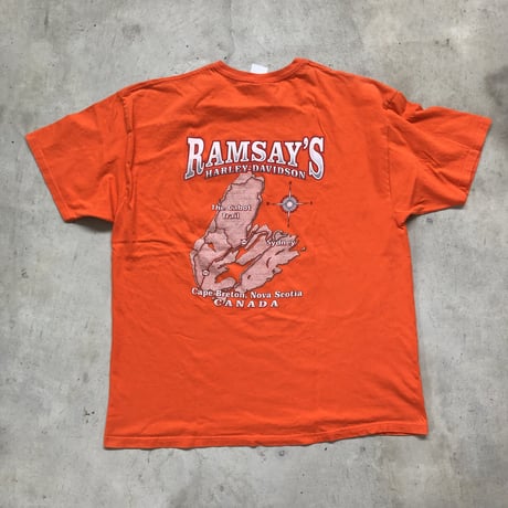 USA製 HARLEY DAVIDSON ポケ付きプリントTシャツ  2XL