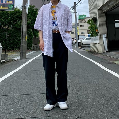 TOMMYシアサッカー半袖シャツ