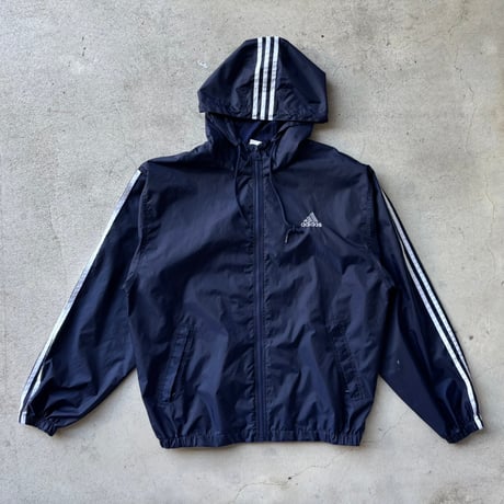 90s adidas フーディナイロンジャケット