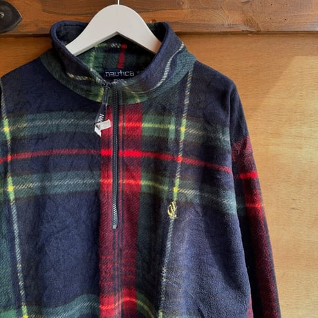 90s USA製 nautica チェック柄フリース