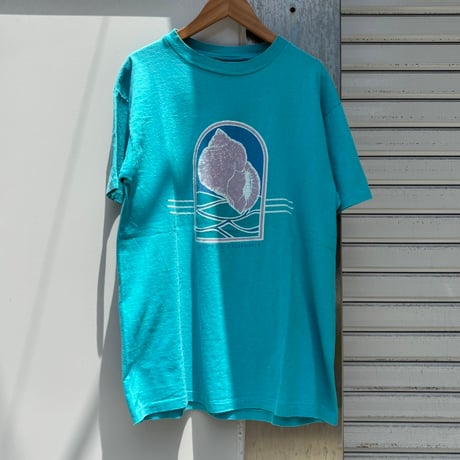 80s〜 USA製　Hanes 貝殻プリントTシャツ