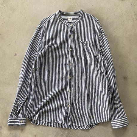 GAPバンドカラーストライプシャツ