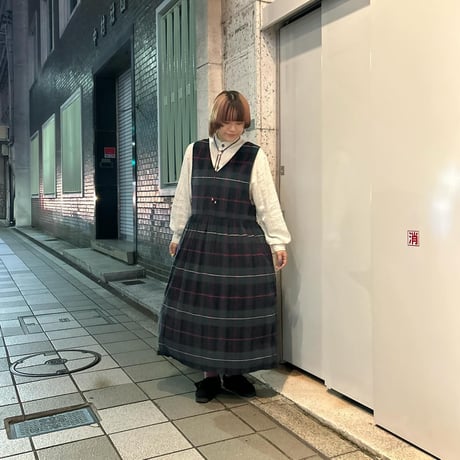 チェック柄ジャンパースカート