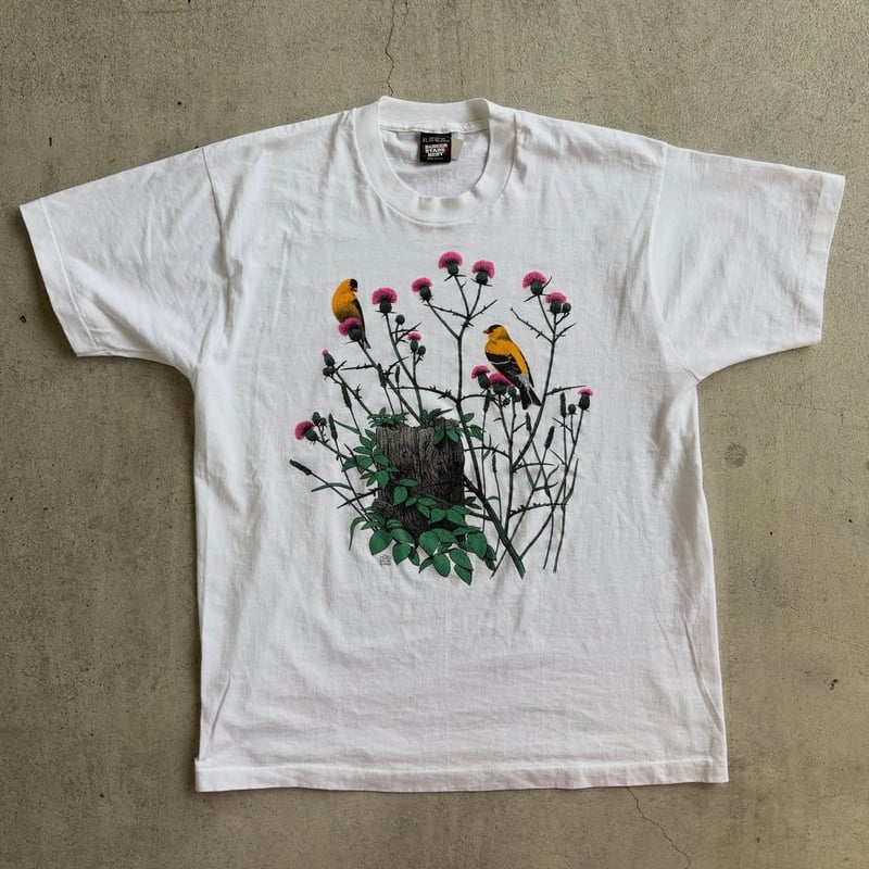 USA製 鳥×お花プリントTシャツ | CUSTOM FEVER