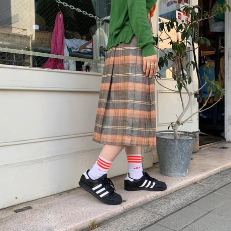 フランス製チェックプリーツスカート