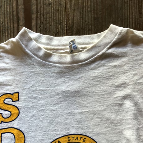 〜80年代チャンピオン染み込みプリントTシャツ　L