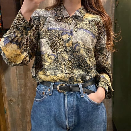 SILK柄シャツ
