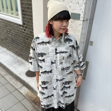 Columbia 魚柄シャツ