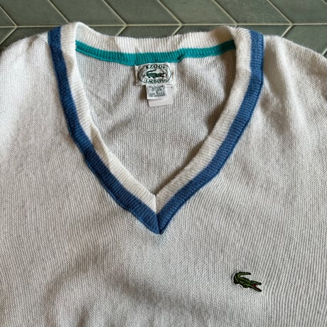 90s USA製  IZOD LACSTE リブラインニット