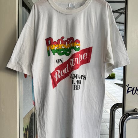 80's Red Stripe ビールプリントTシャツ XL
