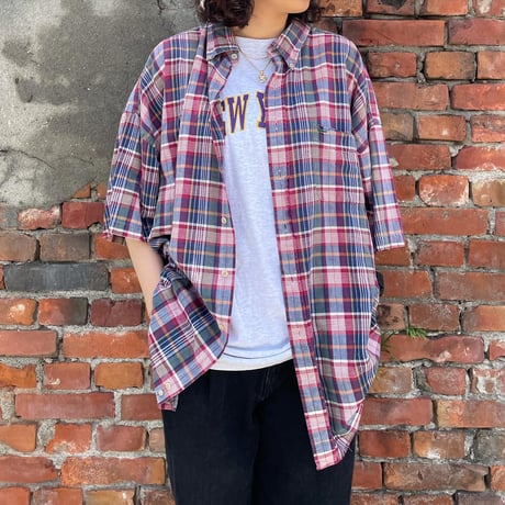 TOMMY半袖チェックシャツ
