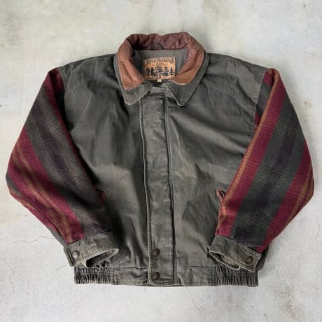 A.T.A WOODSNAN 襟レザー切替ジャケット
