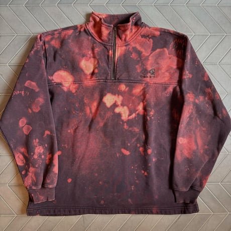 carhartt ブリーチ加工 ハーフジップスウェット