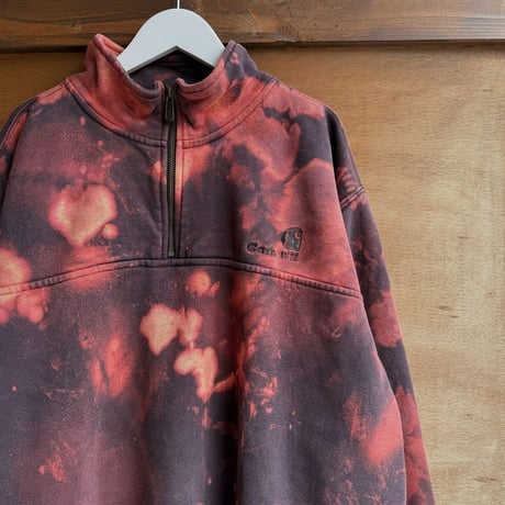 carhartt ブリーチ加工 ハーフジップスウェット