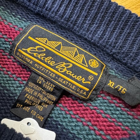 Eddie Bauer コットンボーダーニットセーター