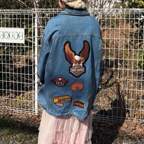 Liberty Bluses ハーレーワッペン付デニムジャケット