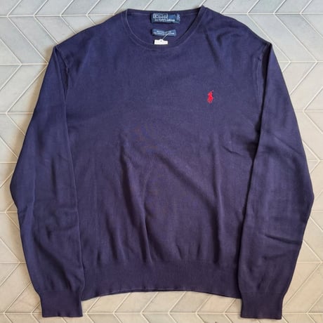 90s POLO 薄手コットンニット