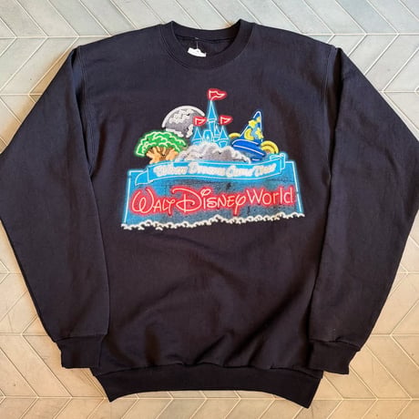 Disney ネオンプリントスウェット