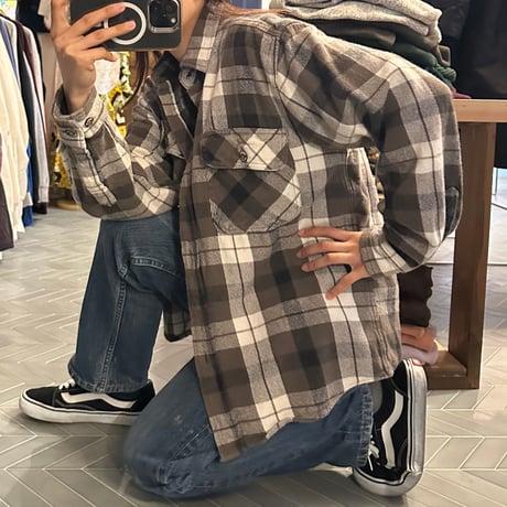 チェックコットンフランネルシャツ