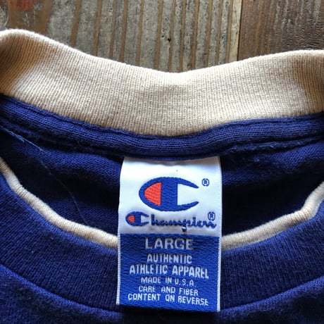 90年代〜CHAMPION でかロゴ刺繍Tシャツ L