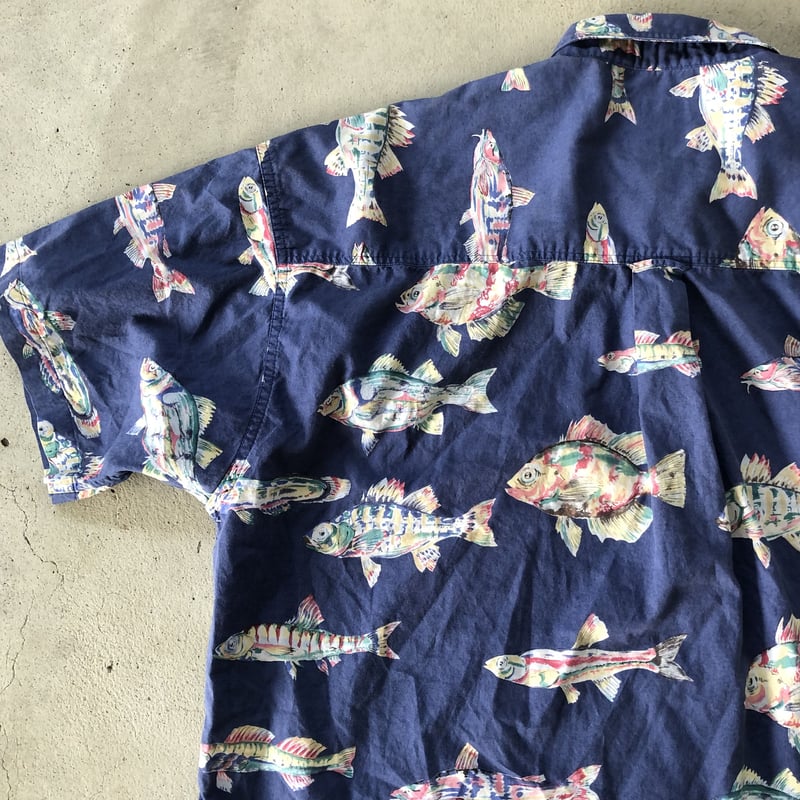 CHAPS魚柄半袖シャツ XL | CUSTOM FEVER