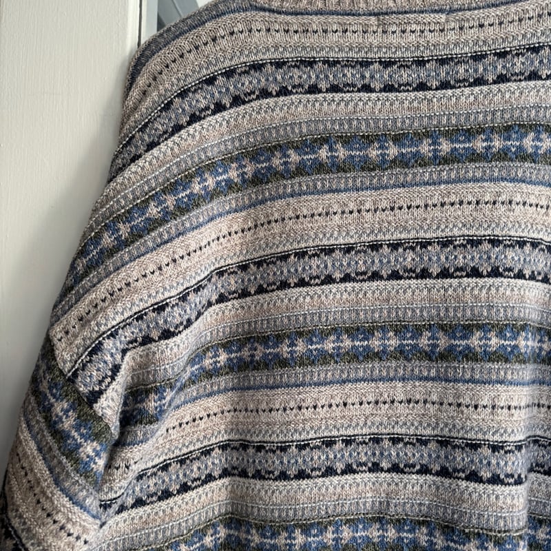 USA製ST JOHN'S BAY総柄コットンニットセーター XL | CUSTOM FEVER