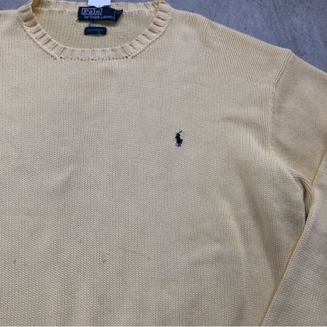 POLO コットンニットセーター  L