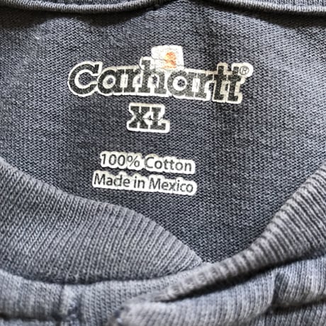 Carhartt ワンポイントポケ付きヘンリーT グレーXL,ダークネイビー3XL