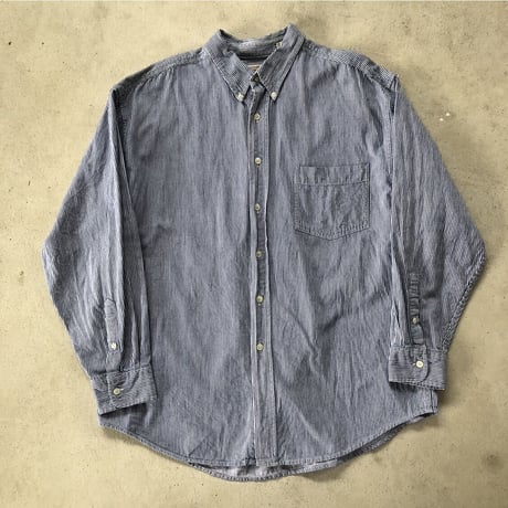 〜00's ST JOHN'S BAY ヒッコリーストライプシャツ L