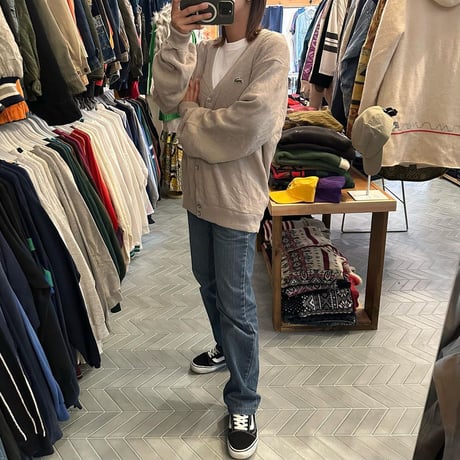 90s LACOSTE アクリルカーディガン