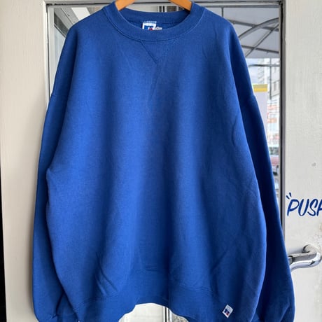 90's USA製RUSSELL無地スウェット XL ブルー