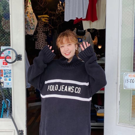 POLO JEANS ボトルネックコットンニット