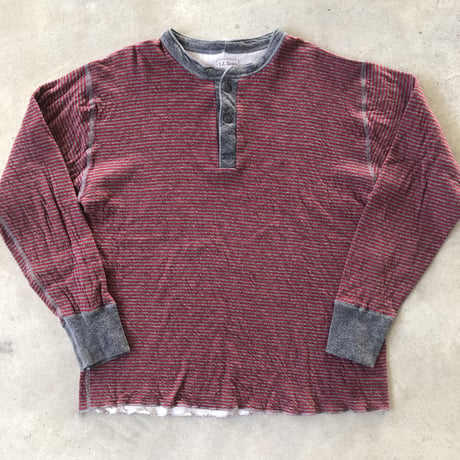 カナダ製L.L.Bean 2レイヤーヘンリーネックボーダー ロンT