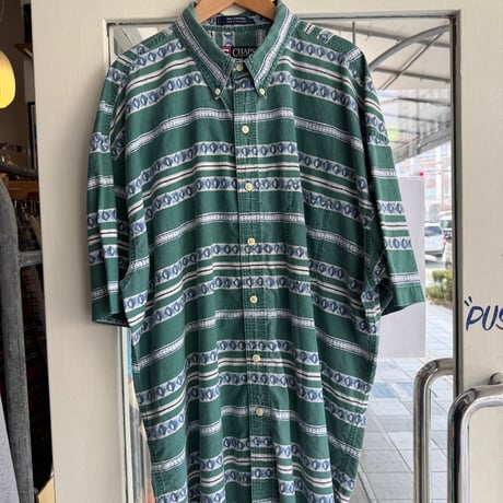 CHAPS総柄半袖シャツ  XL