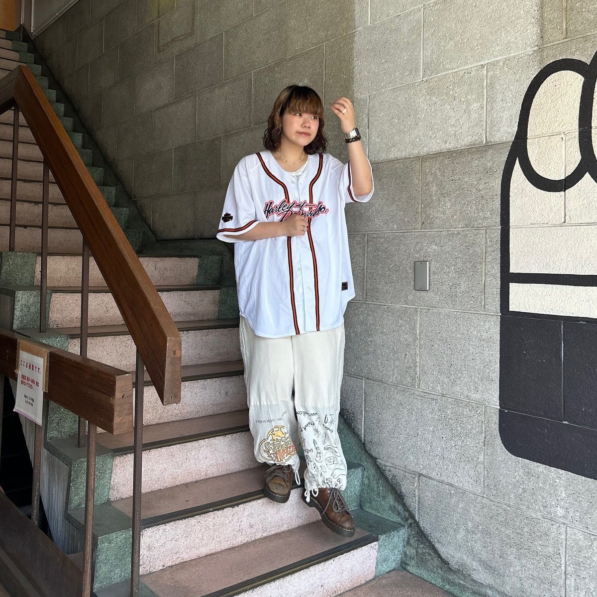 ハーレーダビッドソンベースボールシャツ、アメカジ、下北古着 ハーレーダビッドソンベースボールシャツ、アメカジ、下北古着