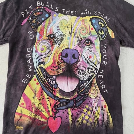 THE MOUNTAIN ピットブル アートプリントTシャツ