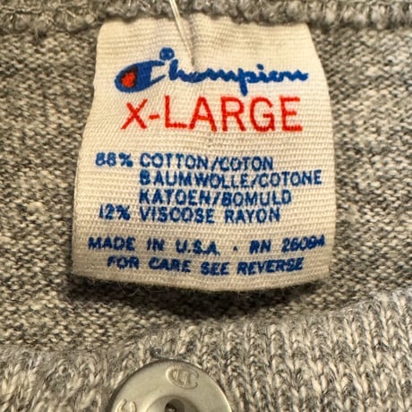 USA製 Champion ヘンリーネックロンT XL