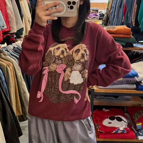 80〜90s USA製 わんちゃんスウェット