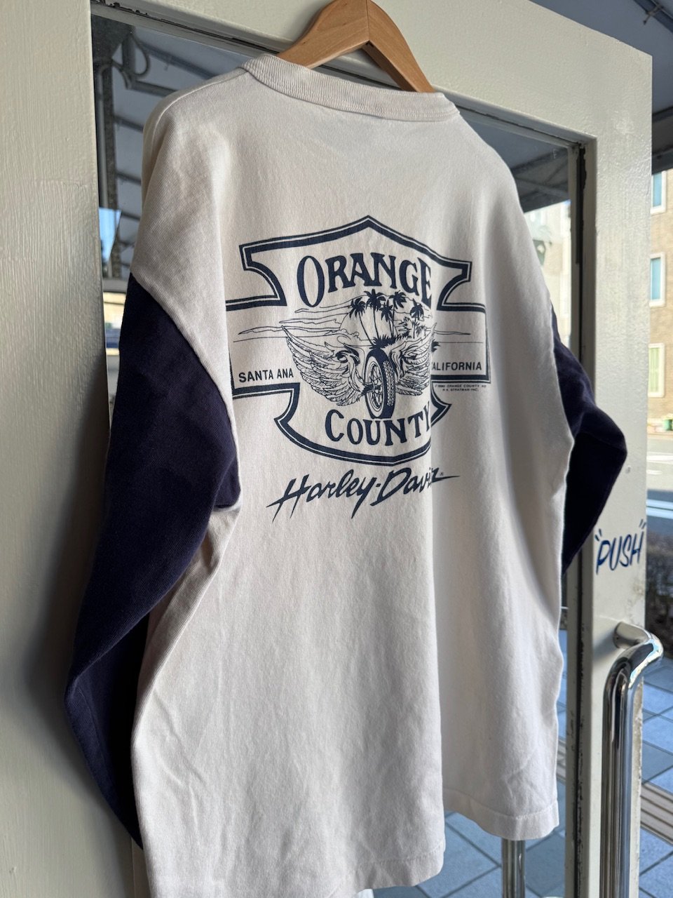 USA製 90's HARLEY DAVIDSON ヘンリーネックロンT L | CUSTOM