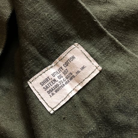 70's サテンコットン ユーティリティシャツ 15 1/2 x35⑥