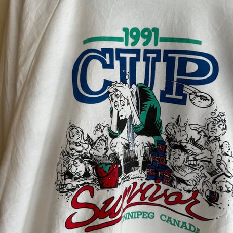 90's カナダ製 プリントスウェット XL