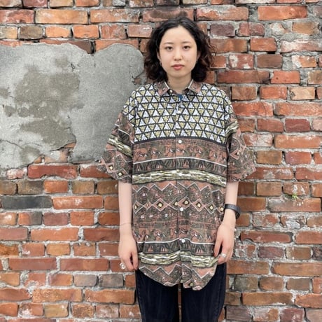 USA製 民族柄シャツ