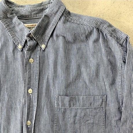 〜00's ST JOHN'S BAY ヒッコリーストライプシャツ L
