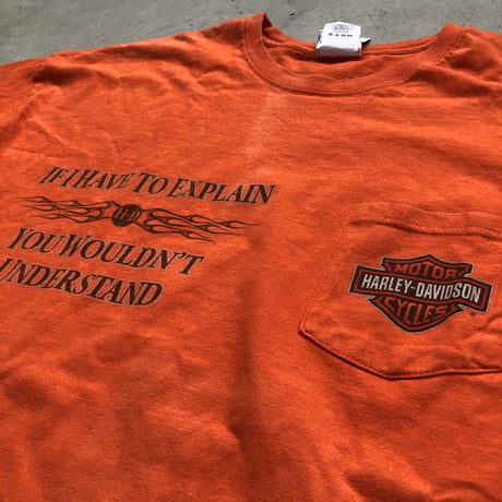 USA製 HARLEY DAVIDSON ポケ付きプリントTシャツ  2XL