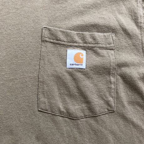 Carhartt ワンポイントポケT  カーキL