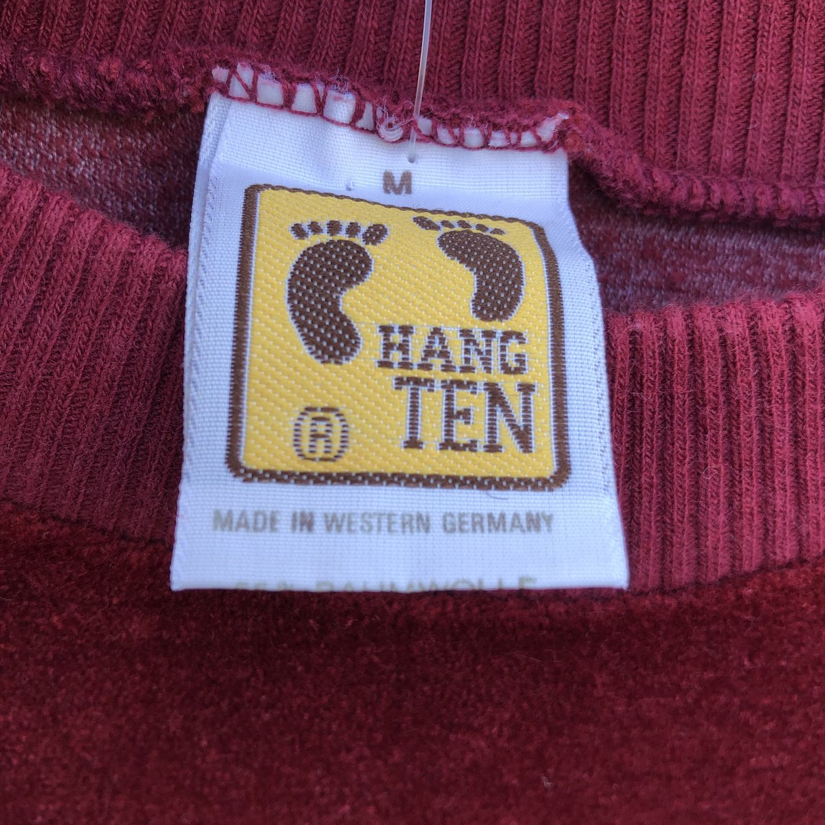 90s HANG TEN ベロアボーダースウェットシャツ 黒 デッドストック